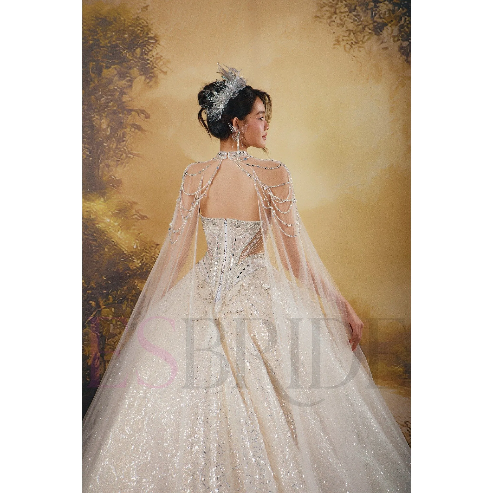 ESBRIDE Elegante abito da sposa bianco Abito da sposa modesto senza spalline Abiti da sposa senza maniche Abiti da sposa personalizzati per la sposa