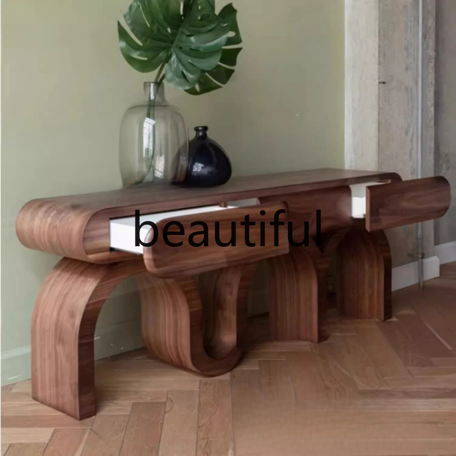 

Nordic Creative Paint Entrance Cabinet Simple Modern Wabi Wind Entrance Cabinet French Minimalist