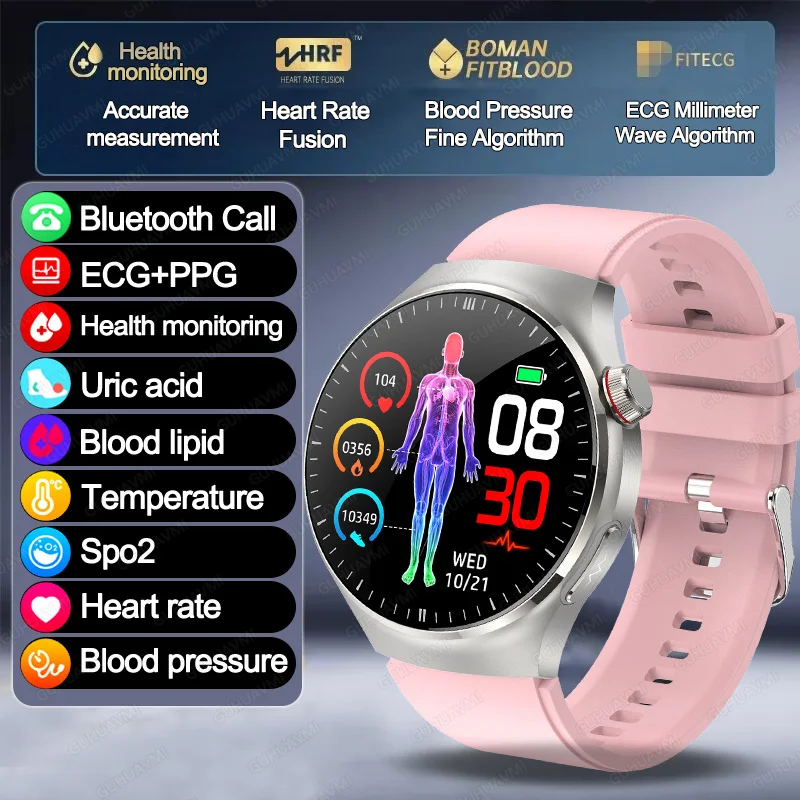 2025 New GT5 Pro Micro examination Health SmartWatch Sapphire AMOLED Screen ECG+PPG Blood fat Uric acid Organ monitor smartwatch