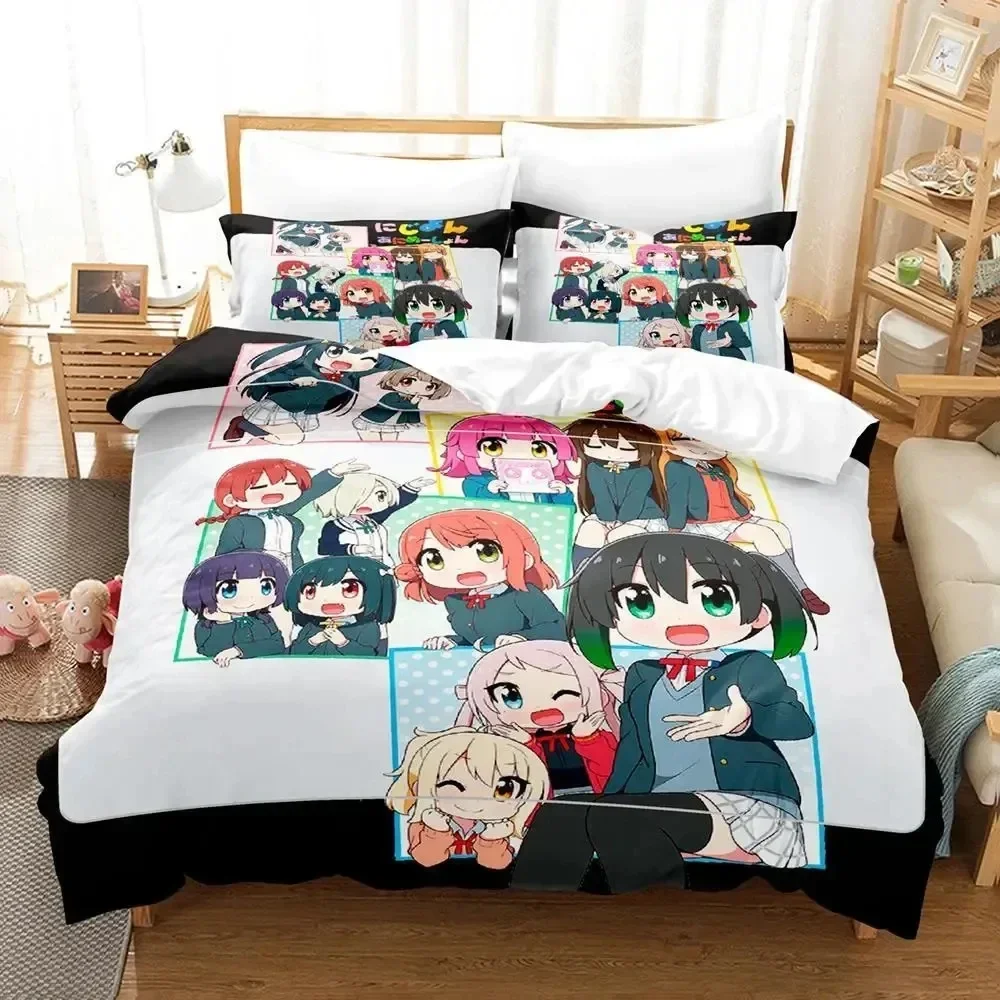 

3D Anime Nijiyon Animation Printed Bed Set Duvet Cover Pillowcase Bedding Set Bed Linen Sheet Quilt Cover Full Queen King Size