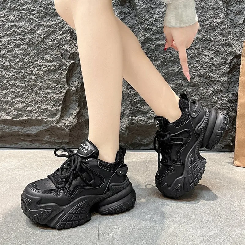 الفاخرة الربيع والخريف جديد حذاء نسائي كاجوال بلون منصة وحيد مكافحة SlipWedge كعب أحذية رياضية أحذية رياضية بوتاس دي موي