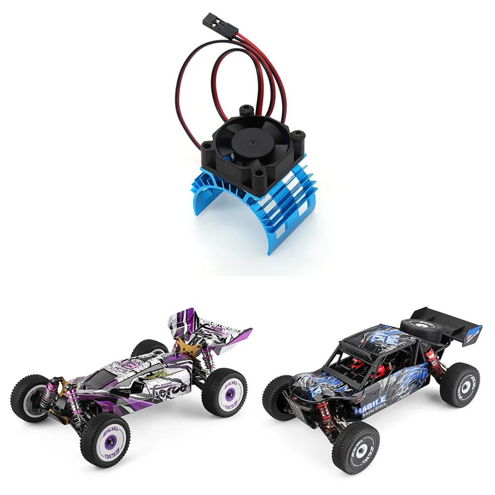 Rc-アルミニウム合金ヒートシンク,冷却ファン付き,wltoys A959-B, 144001, 124019, 540, 550, 3650, 1