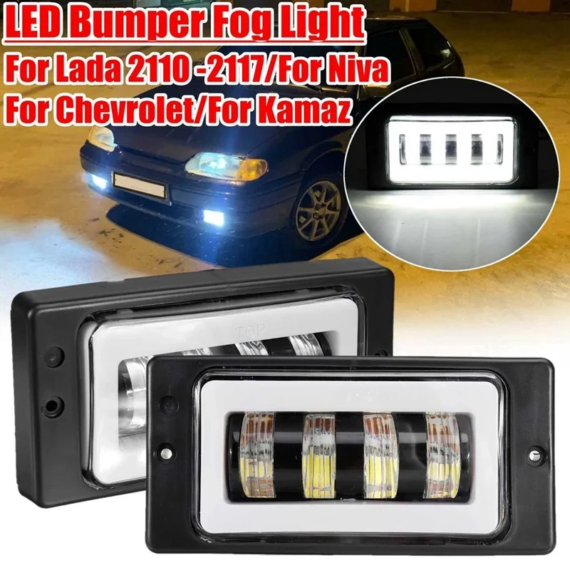 LED Fog Lamp Lights, Anti-Fog Headlight, 12 24V, Daytime Running Lights, DRL For Lada 2110 2111 2112 2113 2114 2115