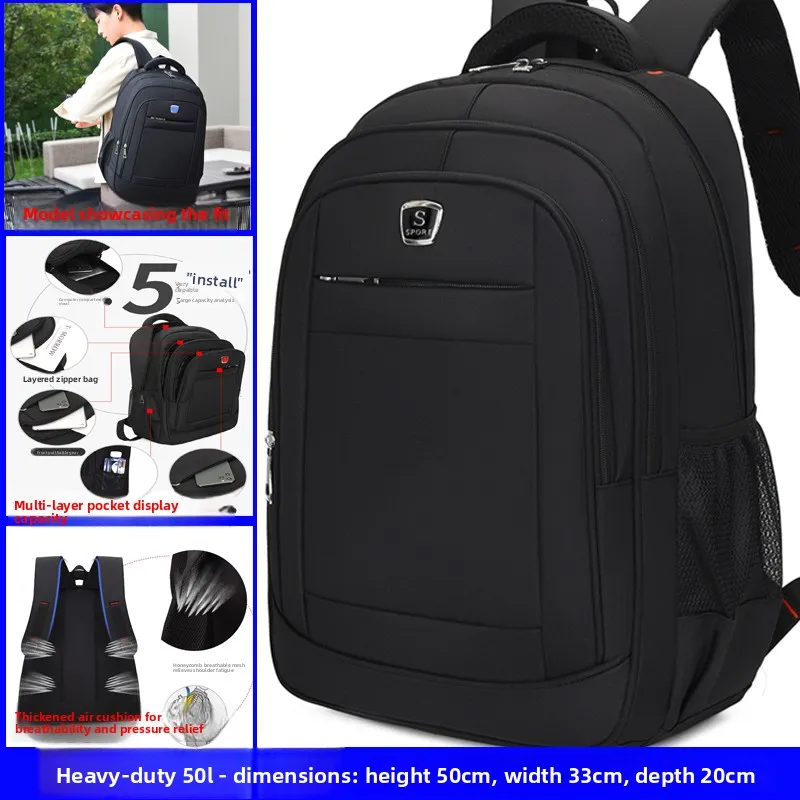 

Большая сумка для путешествий Capaci, мужская сумка для путешествий, объединяющая для ноутбука, сумка для книг средней школы, студента колледжа