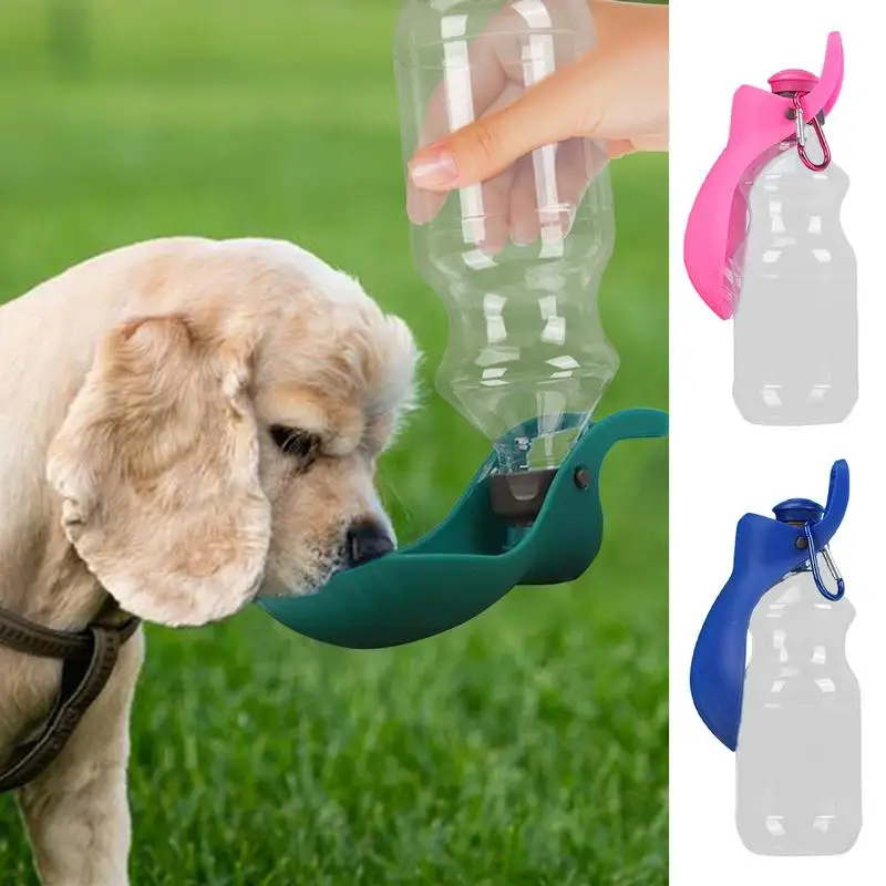 Dog Water Bottles For Walking Portable Pet Water Bottle With Foldable Drinking Cup Bowl 450ml For Puppy Small Medium Large Dogs