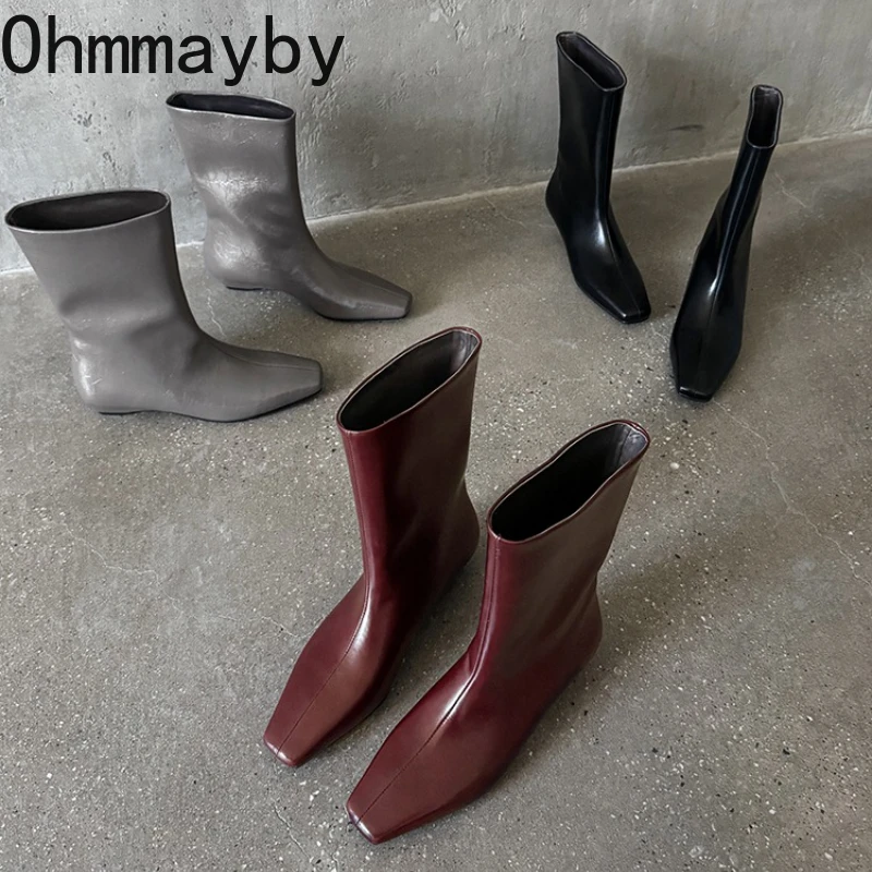 Designer Karree Frauen Abnehmen Ritter Stiefel Elegante Weibliche Keile Niedrigen Ferse Kurze Booties Zapatos De Mujer