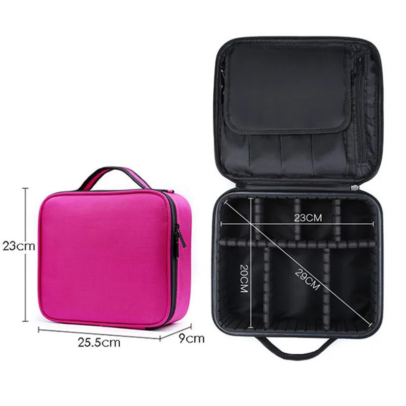 Portable Partition Makeup Bag Travel High-capacity Mirror Makeup Salon Tattoos Nail Art Tool Case Box Waterproof Cosmetic Bag