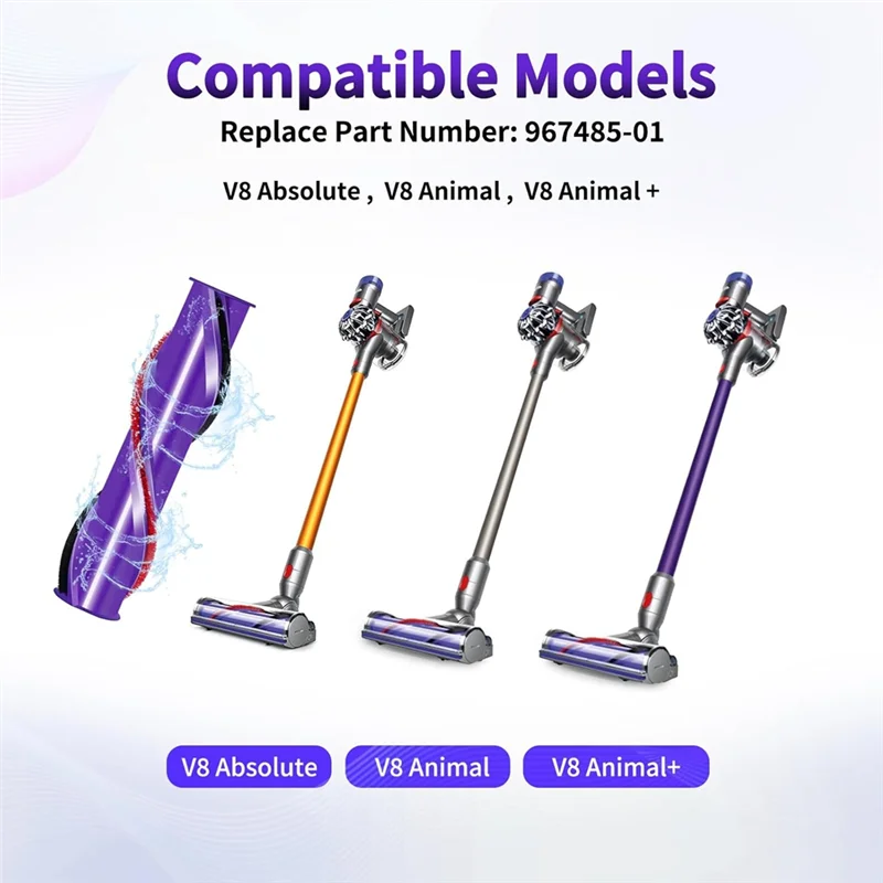 

ABYN-2Pack Замена роликовой щетки, совместимая с Dyson V8 Absolute, V8 Absolute Exclusive, V8 Absolute Pro, номер детали. 967485-01