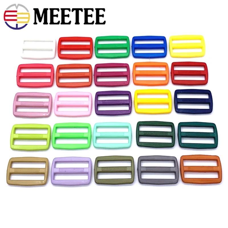 50/100 sztuk 16/20/25mm plastikowe klamry Tri-Glide kolor suwak regulacja zapięcia plecak torby taśma pasek hak DIY akcesoria do szycia