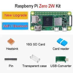 Raspberry Pi Zero 2 W Development Board RPI PI0 2W KIT, Heatsink, Case