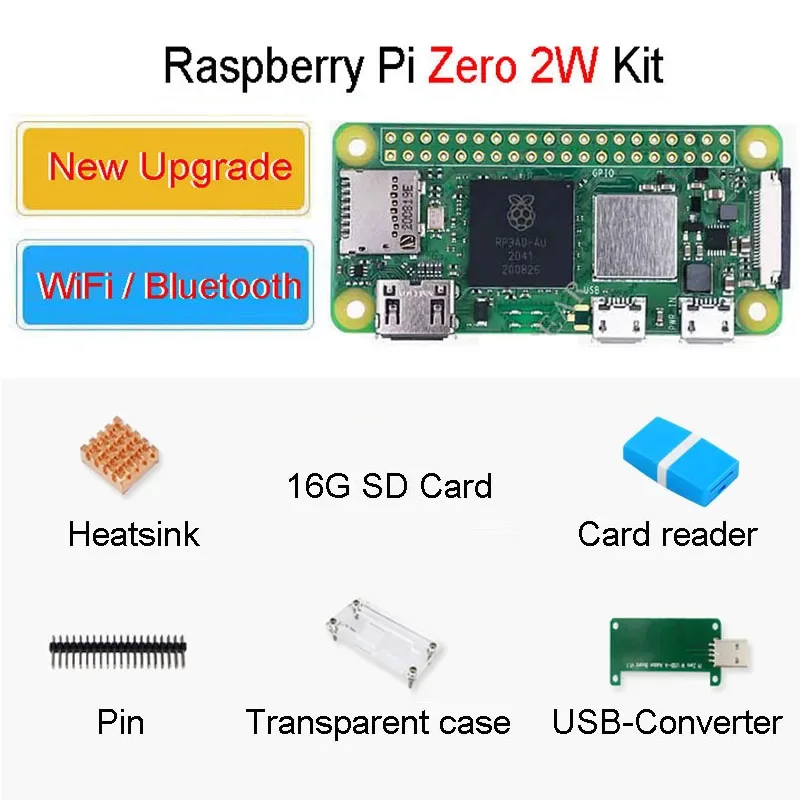 Płytka rozwojowa Raspberry Pi Zero 2 W ZESTAW RPI PI0 2W, radiator, obudowa