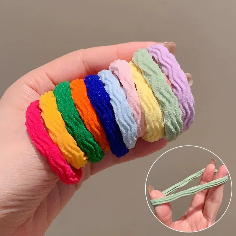 3Pcs/Bag Women High Elastic Seamless Hair Rope Durable Girls No Crease Ponytail Holder Rubber Band Hair Tie Accessories Headwear