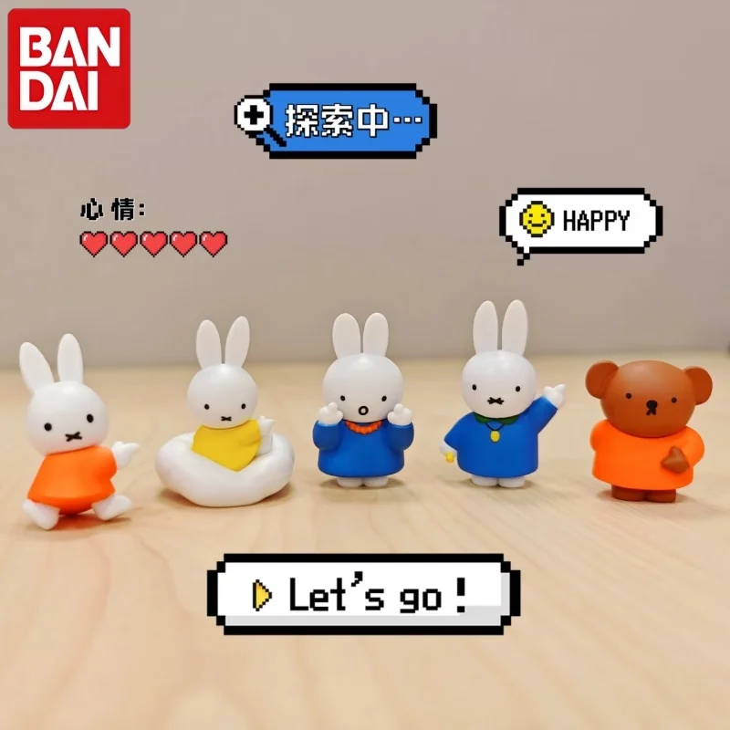 

Коллекционные фигурки Bandai Miffy Point At Gashapon: Миниатюрные милые аниме-куклы Борис Медведь для декора рабочего стола, для коллекционеров аниме