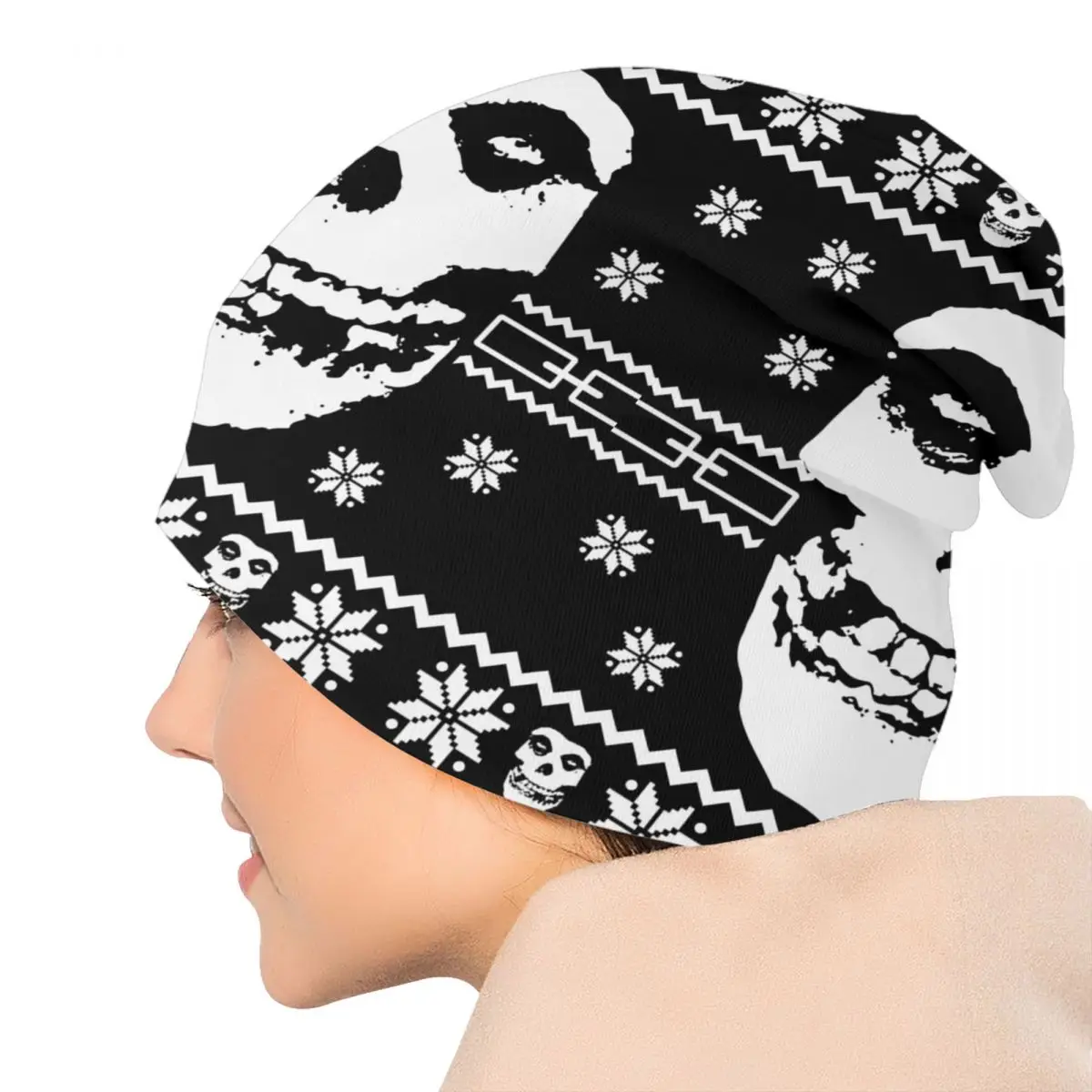 Custom Punk Rock Band Misfits Skullies Beanies Caps Unisex Winter Warm Knit Hat Men Women Street Bonnet Hats Outdoor Ski Cap