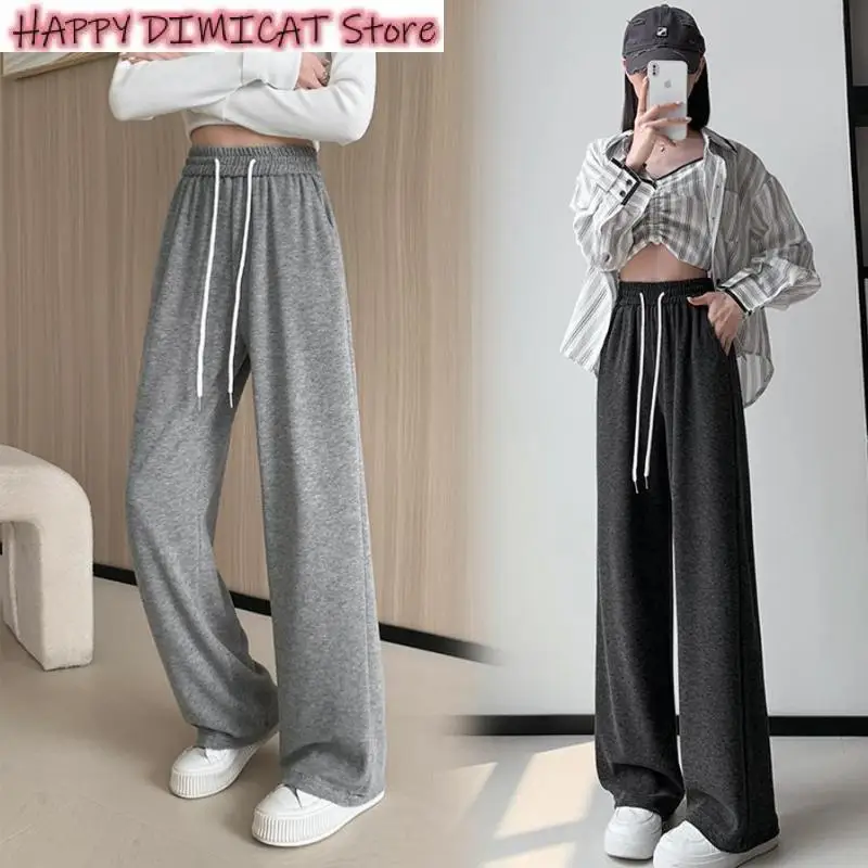 

Womens Joggers Sweatpants Autumn Black Sports Pants Korean Style Casual Fashion Loose Pant Women Wide Leg High Waist Trouser