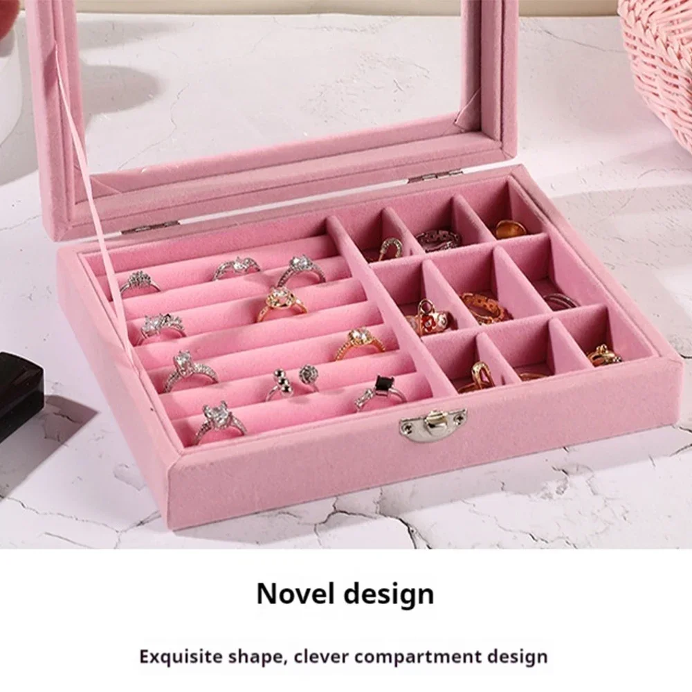 YB Lockable Jewelry packaging for women High-end Earrings Dustproof Storage Boxes Large Ca Box Large Capacity Jewelry Box Travel