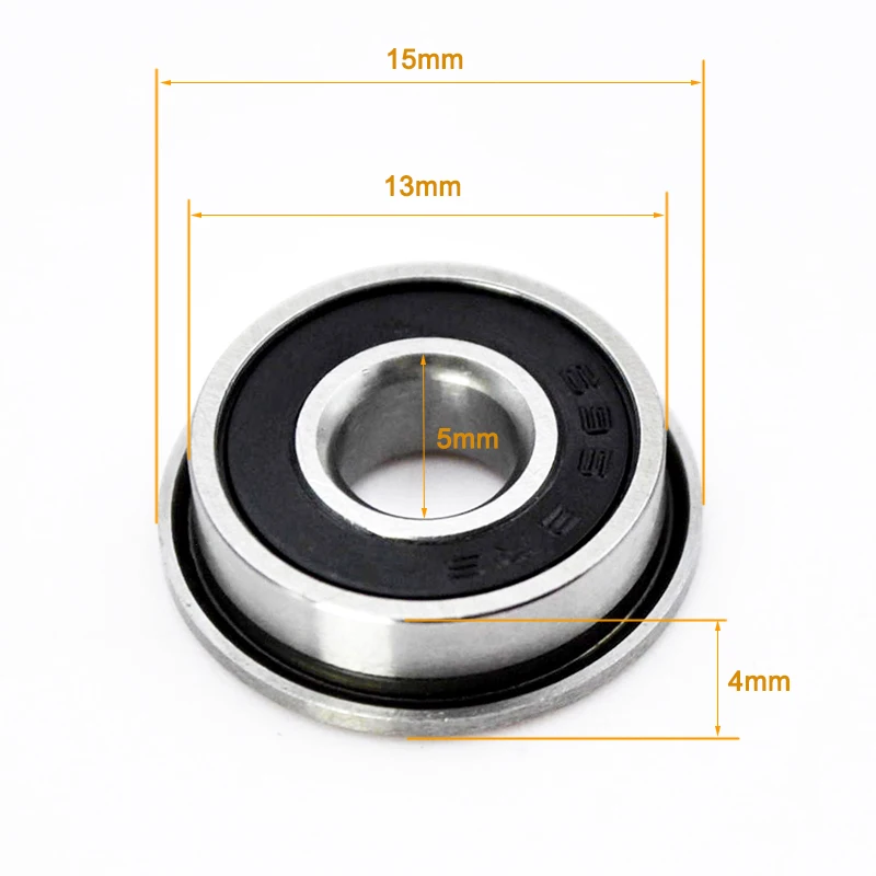 10pcs F695 2RS Bearing 5*13*4 mm Flanged F695 RS Miniature Ball Bearings F695RS For VORON Mobius 2/3 2/4 3D Printer