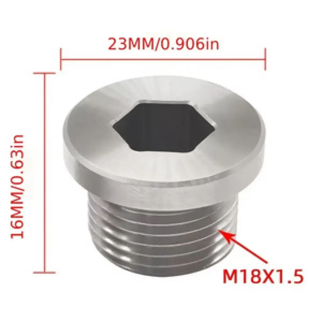 M18 x 1.5mm Steel Motorcycle Oxygen Sensor Plug With Copper Washer Hex Socket O2 Sensor Bung Block Off Cap For Motocross Parts