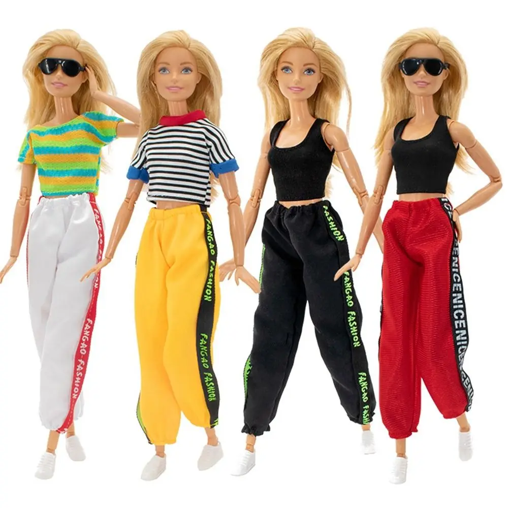 Fashion Female Doll Dress Casual Sport Pants Tank Top T-shirt Handmade Party Clothes For 30cm Doll Accessories Child Toys Gift