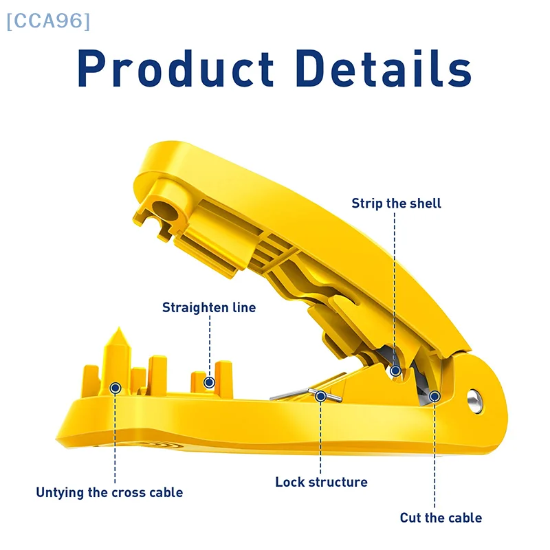 4-in-1 RJ45 Network Cable Tool With Cutting, Stripping, Untangling, And Straightening Functions Applies To STP/UTP Cable.