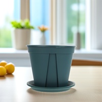 8 Sets Thickened 120 Model Green Plant Pots with Drip Trays Root Control Nursery Containers for Balcony Garden Outdoor Plants