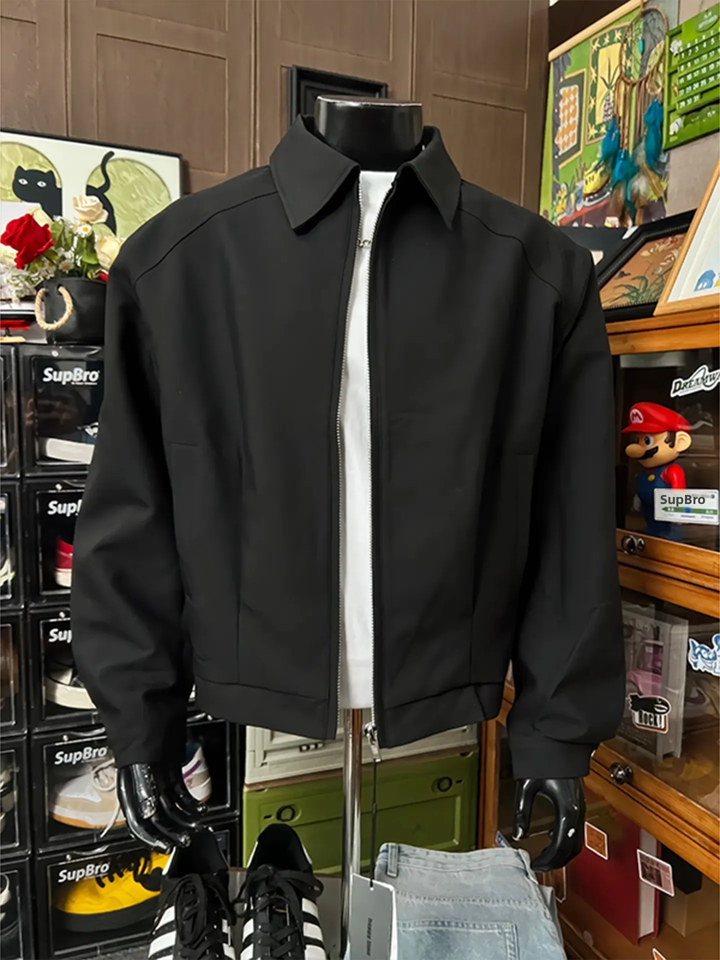 

Bla oulder Pad Adstrative Jaet Men's Sle Autumn High-End ort Wide Boxy Baseball Coat Cool Haome Regular Fit