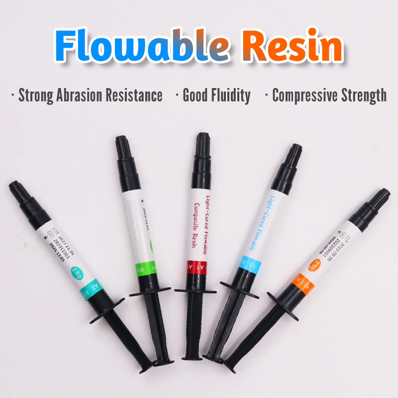 Flowability Resin Dentistry Material Flowable Composite A1 A2 colors Choice Biocompatibility Crown restoration Dental Filling