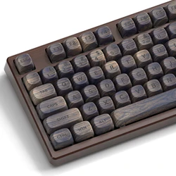 XVX MOA Profile Dark Walnut Wood Theme PBT Customs Dye Sub Keycaps for 61/87/104 Cherry MX Gaming Mechanical Keyboard 130 Keys