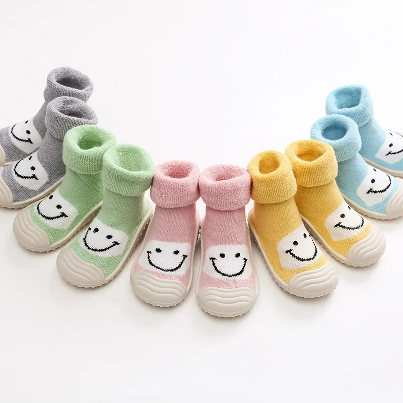 Children's Floor Socks | Baby Toddler Shoes | Rubber Sole Cartoon Tube Socks for Autumn and Winter