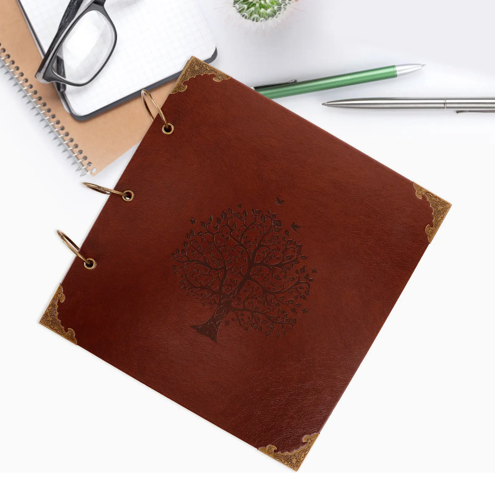 

Artistic Photo Album 3 Ring Binder Diy Scrapbook For Family Wedding Vintage Adventure Memory Book Picture
