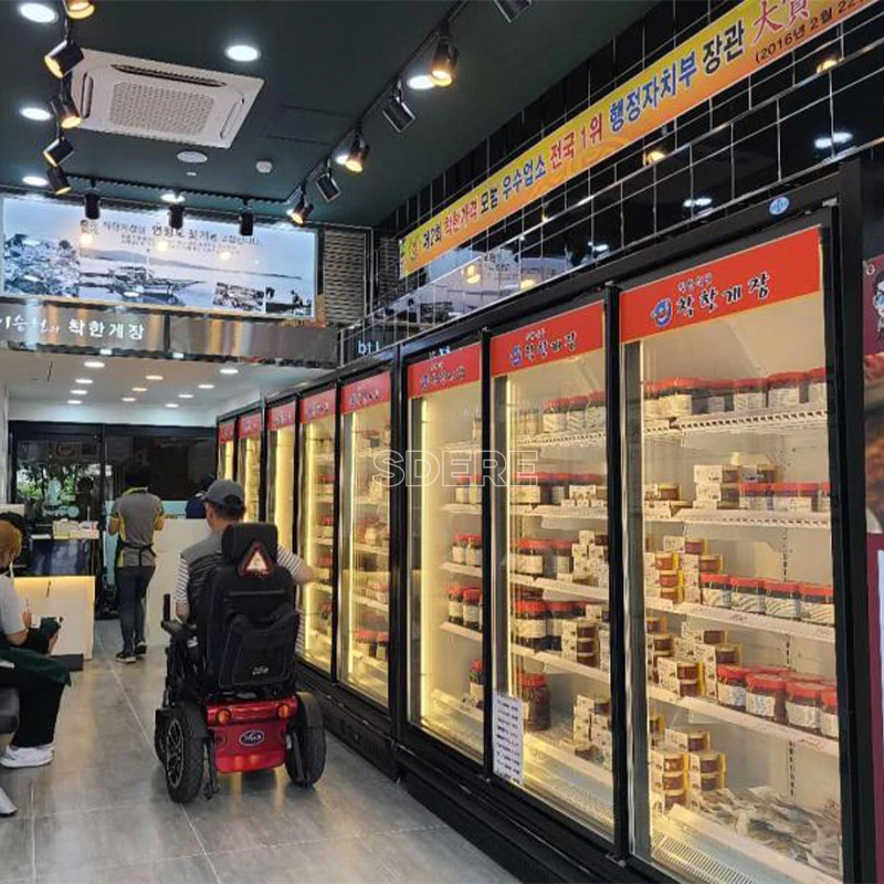 Customized Commercial Upright Glass Door Chiller Freezer Refrigeration Equipment Professional Grade Cooling System