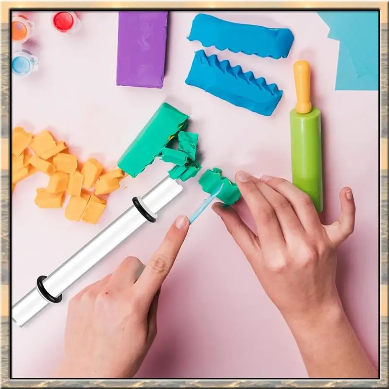 Stock Quantity 4 Pack Acrylic Clay Rolling Pin Acrylic Rod With Thickness Ring Rolling Clay Rod For Handmade DIY Polymer Clay
