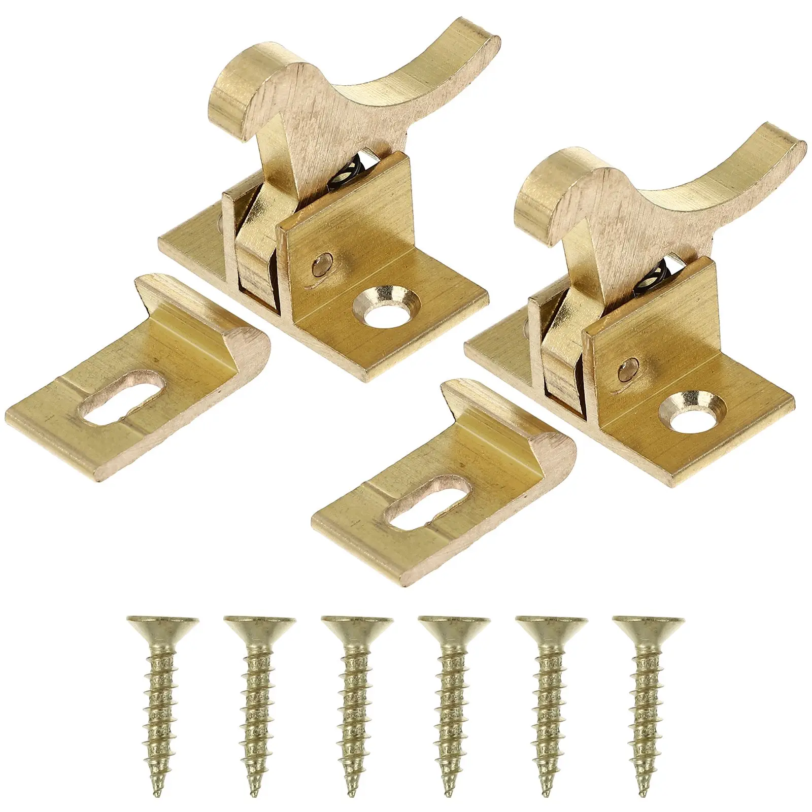 2pcs Heavy Duty Brass Elbow Latches Locks for Doors Windows Cabinets Furniture Sturdy Practical Pure Copper Material