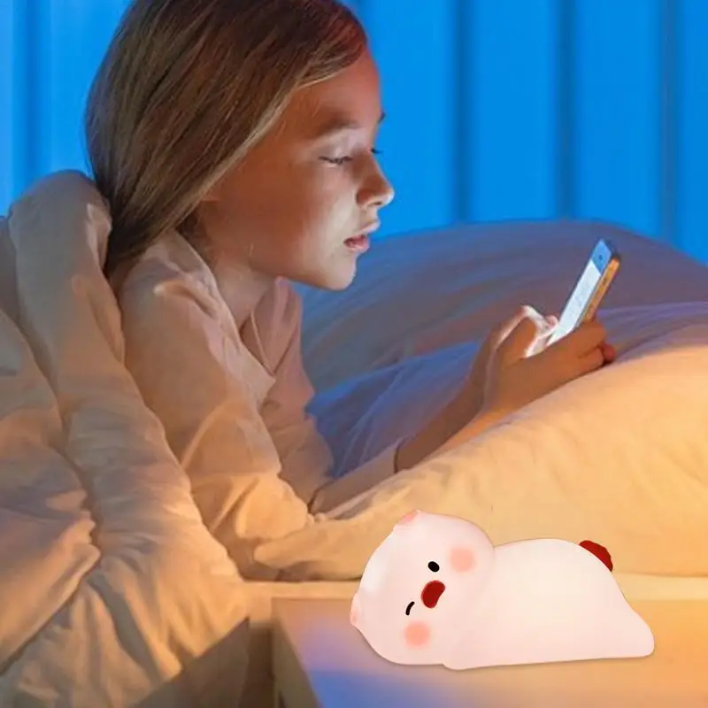 Imagem -05 - Silicone Dimmable Breastfeeding Night Light com Temporizador Usb Lâmpada Recarregável Novidade Iluminação Home Decorações