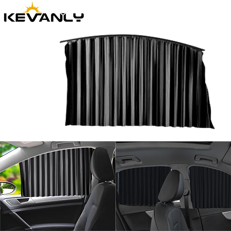 4pcs Car black window shade Magnetic attraction Pull the curtain Side edge Sunshade curtains universal Car interior accessories