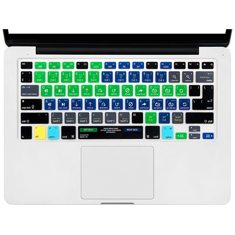 HRH Serato DJ  Functional Shortcut Hotkey Silicone Keyboard Cover Skin US&EU for Macbook Air Pro Retina 13 15 17