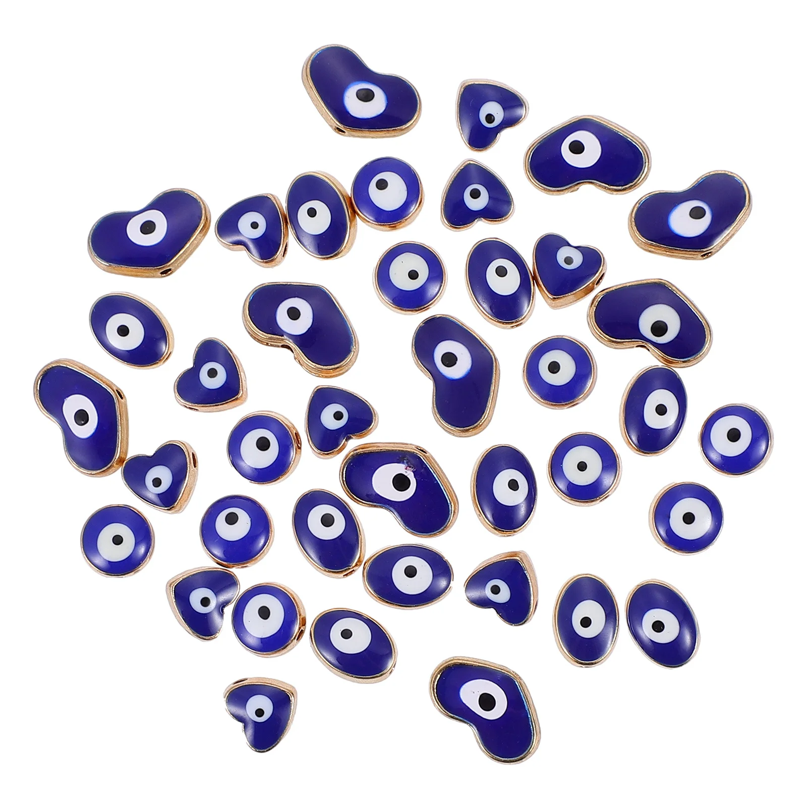 40Pcs Evil Eye Beads Alloy Durable Handmade Craft Charms DIY Jewelry Making Accessories Blue Pendant Evil Eye Decor