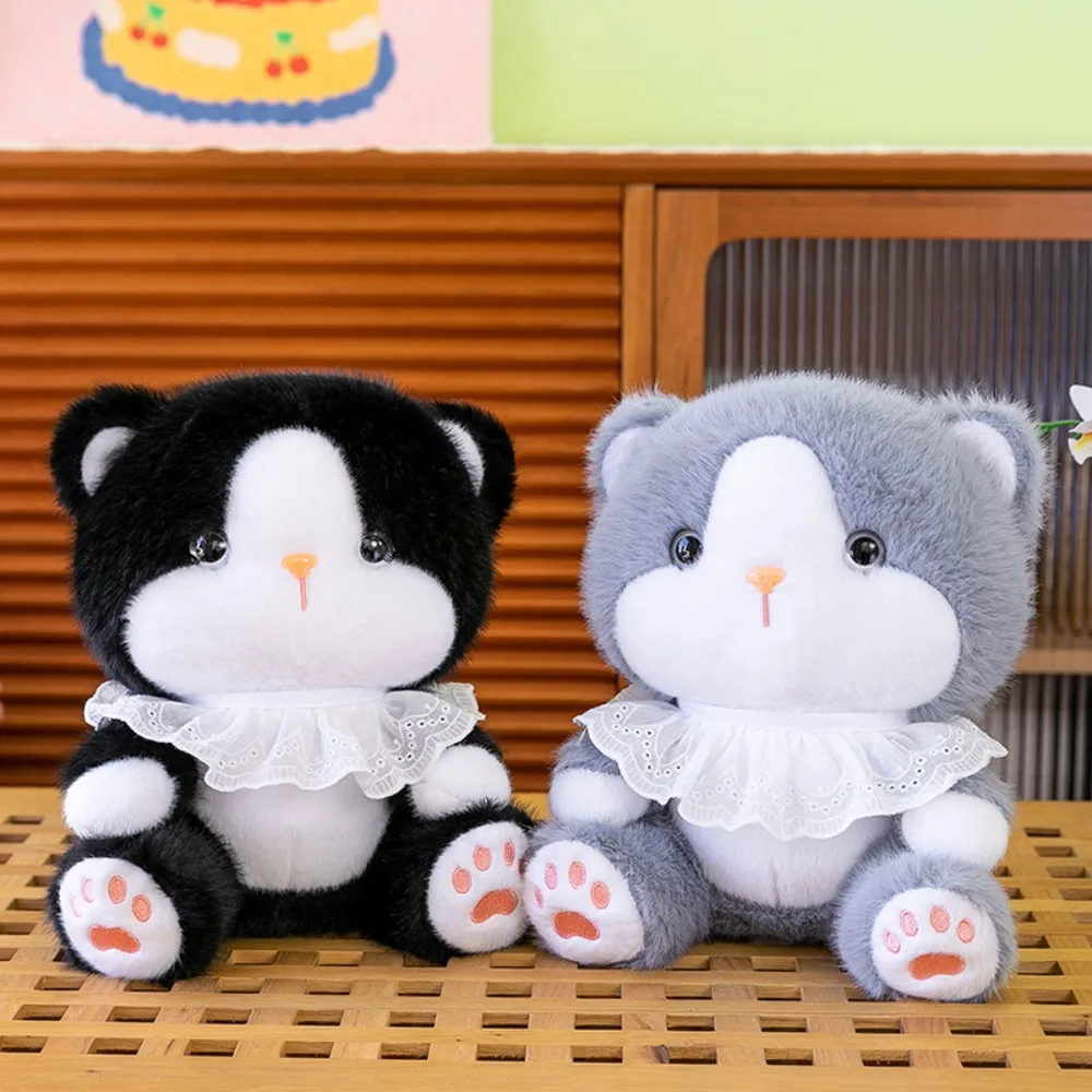 

Kawaii Lace Scarf Cat Plush Doll Cartoon Fluffy Cat Baby Doll Cute Soft Cat Stuffed Toy Friends