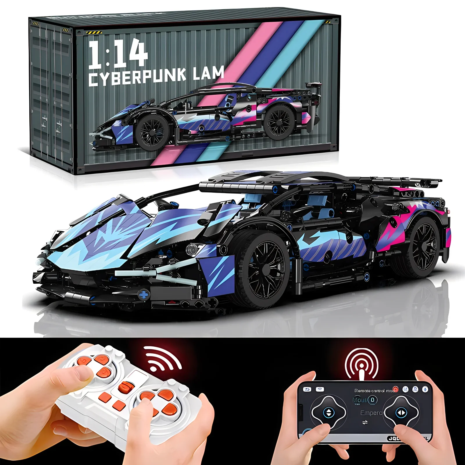 

Technical Racing Sport Car Model Building Blocks technic adults 1:14 DIY Supercar Brick Puzzle Toys Kid Adult Gift（1314+granule）