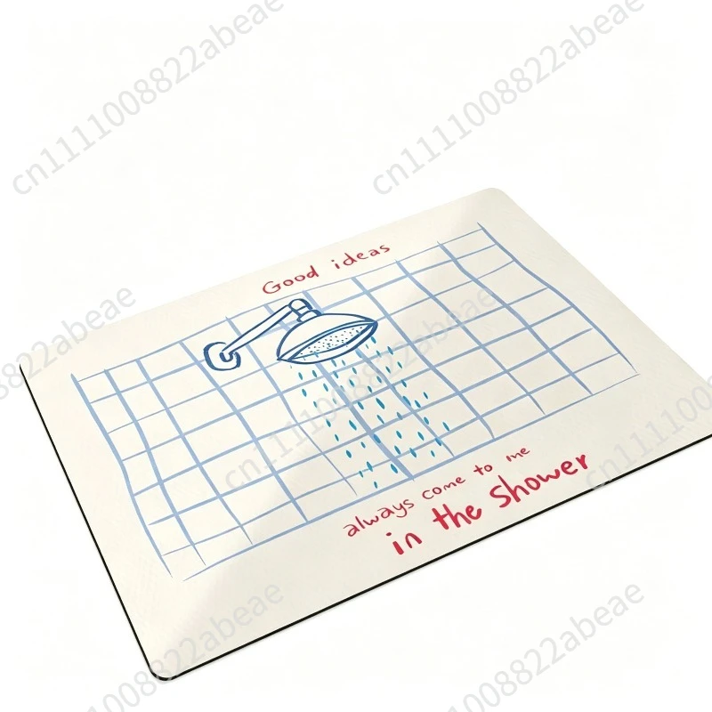 Witty Shower Theme Bathroom Mat Hand-Drawn Pattern Humorous Text Slogan Absorbent Non-Slip Quick Drying Bath Mat