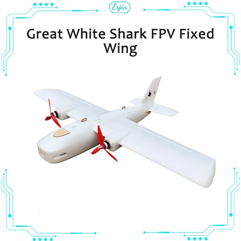 Great White Shark Dual Engine Fpv Long Range Fixed Wing Aircraft Aerial Photography Portable And Drop Resistant