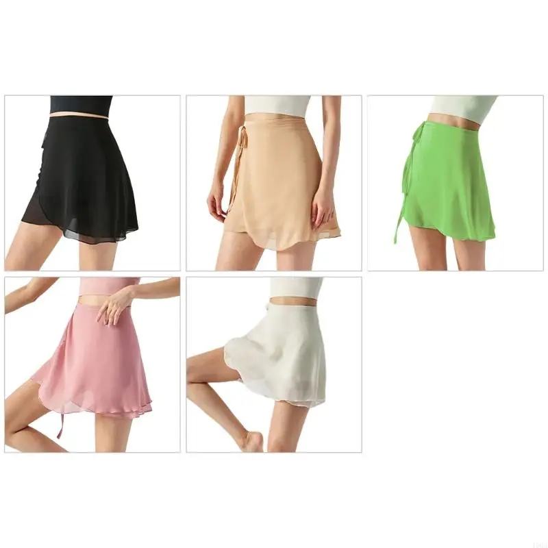 400A Dance Skirt with Adjustable Waist Tie Gymnastic Ballet Over Scarf Wrap Skirt