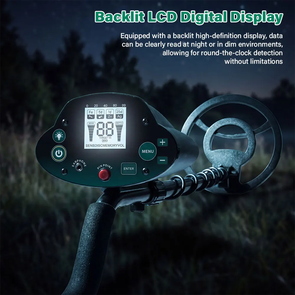 8 Inch IP68 Waterproof Search Coil Metal Detector MD-5030P High Accuracy Disc Notch Pinpoint Modes For Treasure Hunter view 3