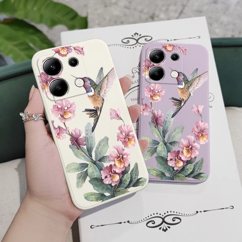 Pink Azaleas Phone Case For Xiaomi Redmi Note 13 12 12S 11 11S 10 10S 9 9S Pro Plus 4G 5G Liquid Silicone Cover