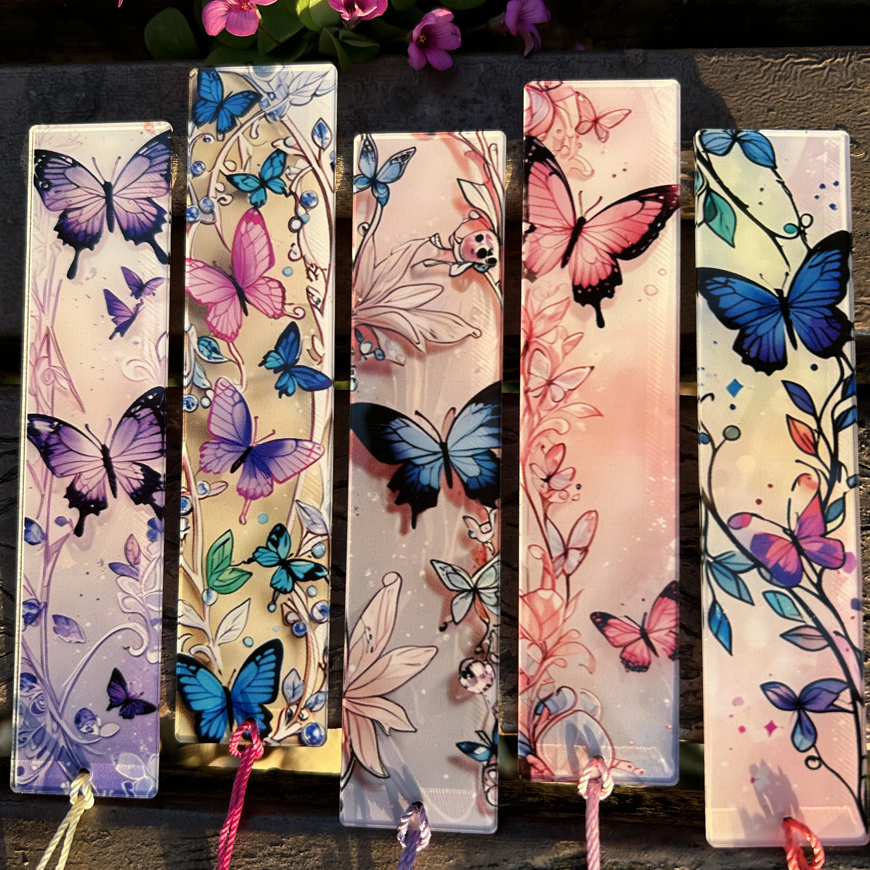 10 Acrylic Bookmarks, Study Supplies, Stationery Gift Books, Office Bookmarks, Butterfly Bookmarks, Floral Bookmarks, Flower
