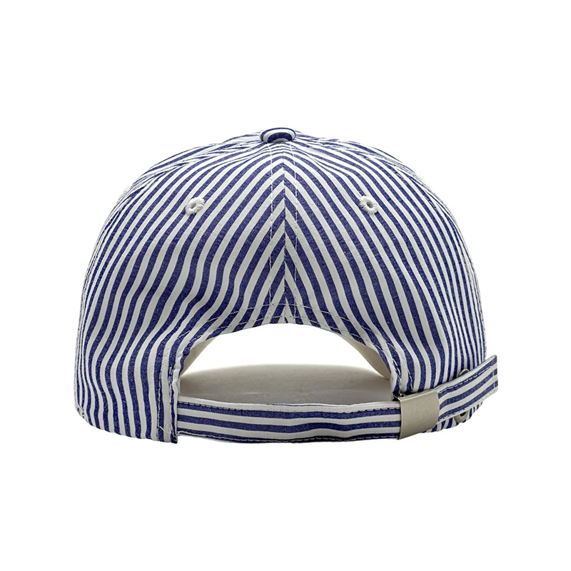 Custom Logo Striped Baseball Cap for Men Women Casual Two Tone Cotton Dad Hat Adjustable Unisex Sun Hat