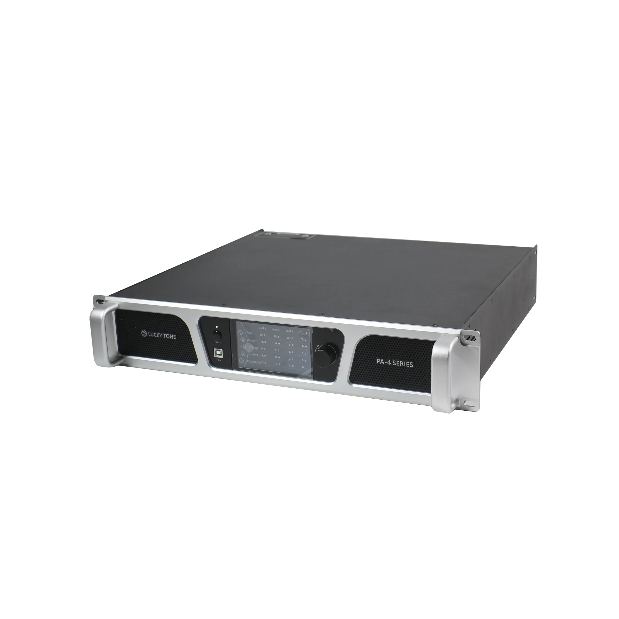 

4-канальный усилитель мощности DSP 1000 Вт, 8 Ом с сенсорным экраном для системы общественного адреса