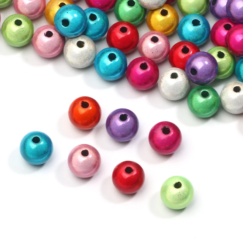 6/8/10/12mm Acrylic Beads Necklace 3D Miracle Shining Dream Acrylic Round Balls Spacer Beads For Jewelry Making DIY Accessories