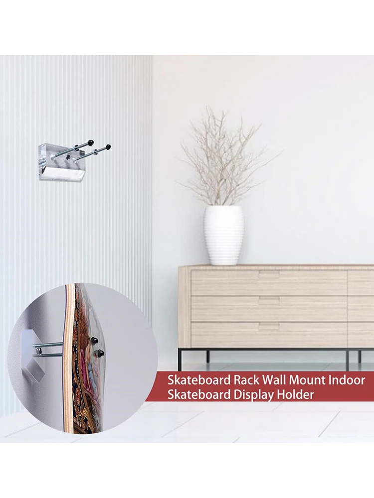 

Skateboard Wall Hanger Wall Mount Skateboard Wall Storage Rack Clear Skateboard Storage Holder Rack Acrylic for Wall Decor