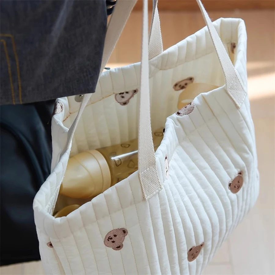 Japanese and Korean cotton large capacity mommy storage handbag Simple handbag large capacity underarm bag